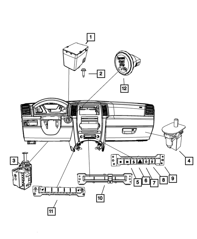 4602903AF - Electrical: 4 Gang Switch for Mopar Image