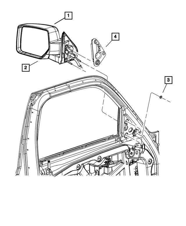57010185AF - Doors, Door Mirrors and Related Parts: Outside Rearview Mirror, Left for Mopar Image