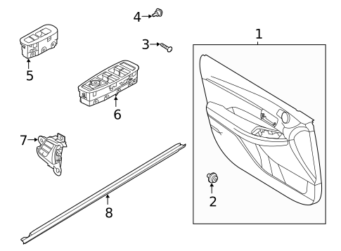 Interior Trim - Front Door for 2021 Hyundai Sonata #0