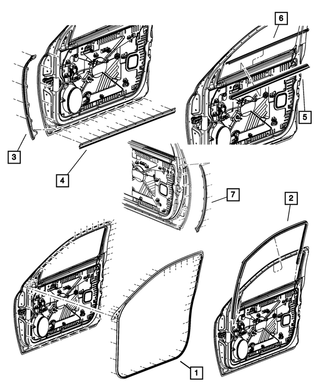 55372713AC - : B Pillar Lower Weatherstrip, Left for Mopar Image