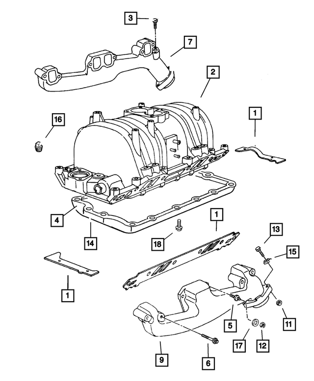 4897383AD - Engine 5.9L Eight Cylinder: Intake Manifold Gasket Package for Mopar Image