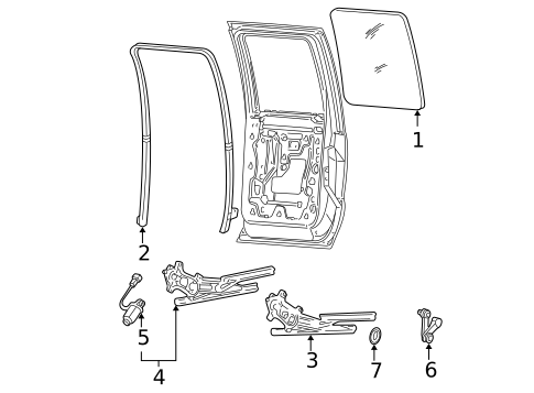 Glass - Rear Door for 2003 Ford F-150 #0