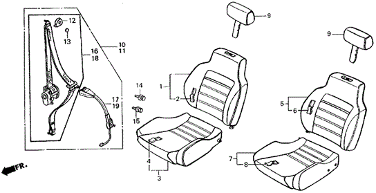 Front Seat - Seat Belt for 1986 Honda Civic #0