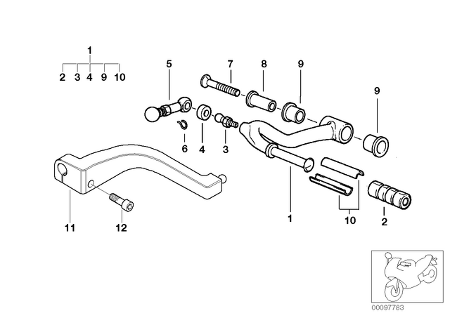 23007654400 - : Shifting Arm for BMW-Motorrad Image