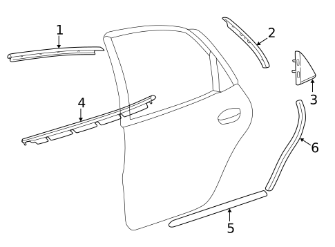 Exterior Trim - Rear Door for 2004 Ford Taurus #0