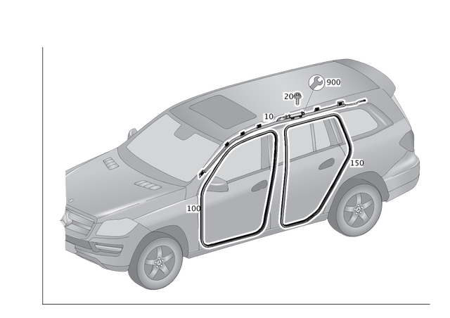 1666970051 - Trim and Lining: Edge Guard for Mercedes-Benz: GL350, GL450, GL550, GL63 AMG, GLE300d, GLE350, GLE400, GLE550e, GLE63 AMG, GLS350d, GLS450, GLS550, GLS63 AMG, ML250, ML350, ML400, ML550, ML63 AMG Image image