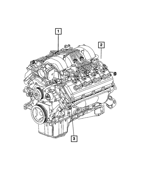 68266873AA - 5.7L Gas; Engine: Long Block Engine for Mopar Image