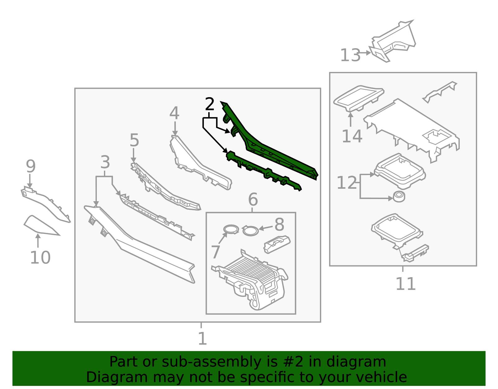 2018-2021 Mazda 6 Console Trim Panel GRF5-64-47X-3A | Parts Motion