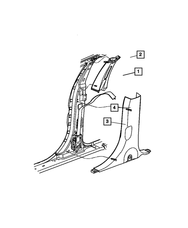 TW30XDVAD - Interior Trim: B Pillar Lower Trim Panel, Right for Mopar Image