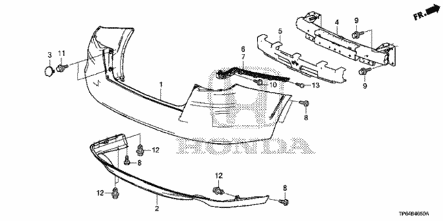 Rear Bumper (1) for 2012 Honda Crosstour #0