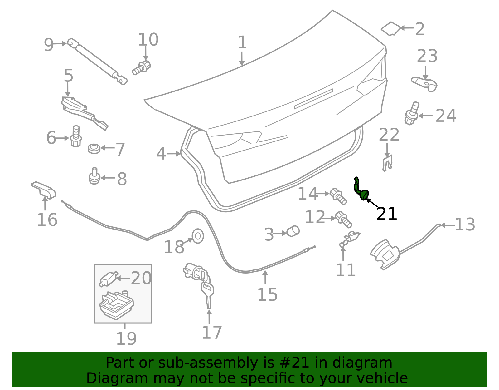 Genuine OEM Toyota 84840-47020 Trunk Lid Opener Switch 2004-2009 Prius