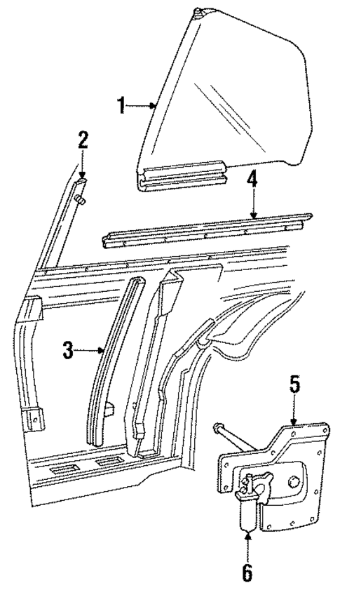 Glass & Hardware for 1995 Oldsmobile Cutlass Supreme #0