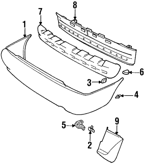 Bumper & Components - Rear for 1996 Suzuki Esteem #0