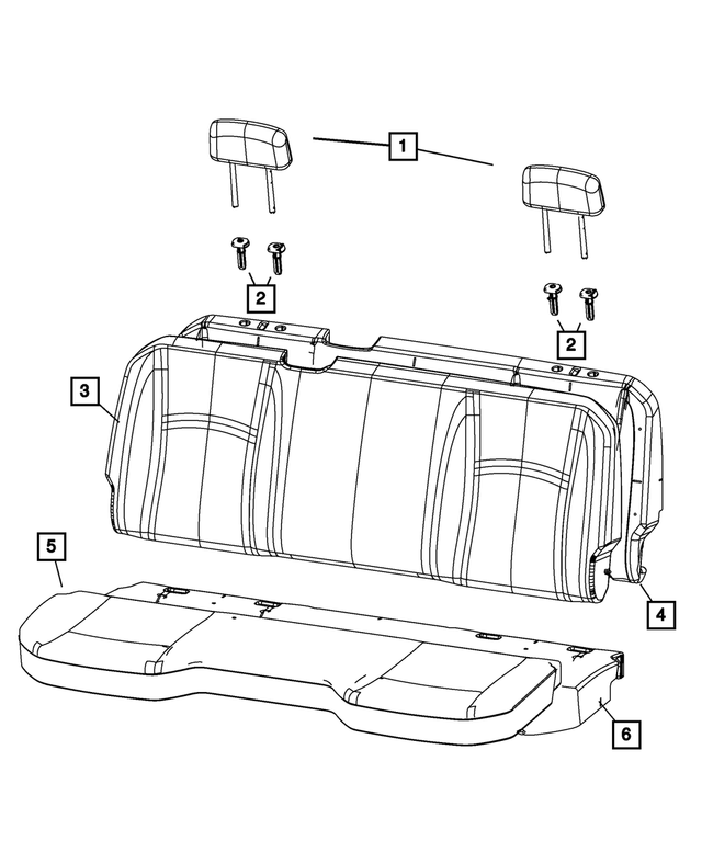 6CN031X8AD - Interior Trim: Second Row Headrest, Left for Mopar Image