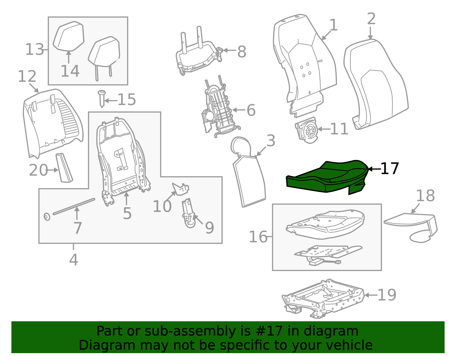 Ebony Passenger Seat Cushion Cover 22784973 | OEM Parts Online