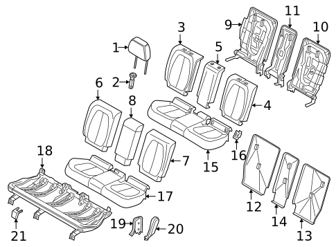 Rear Seat Components for 2020 BMW X1 #1