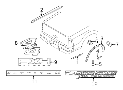 Exterior Trim - Pick UP Box for 2012 Ford F-350 Super Duty #0