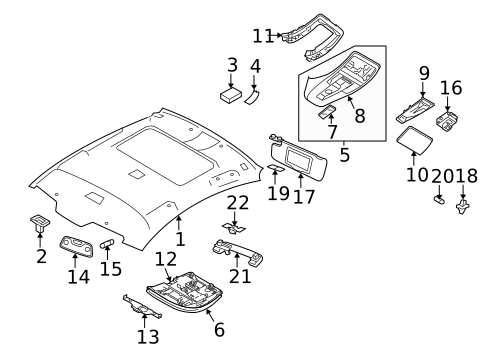 Interior Trim - Roof for 2011 Volvo S40 #0
