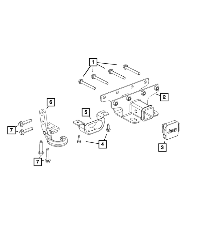 68268971AA - Frame, Bumper and Fascia: Tow Hook for Mopar Image