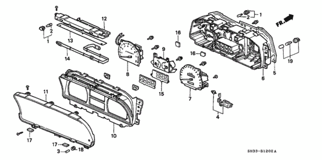 Meter Components (Denso) for 1989 Honda Civic #0