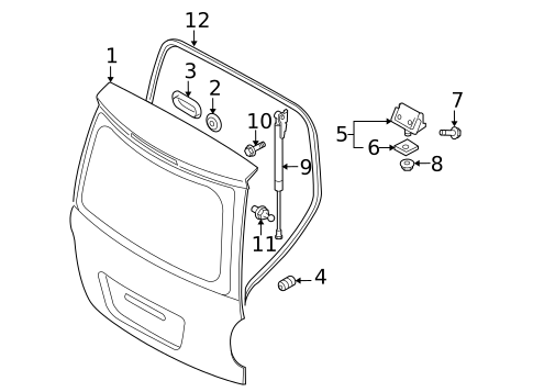 Liftgate for 2013 Suzuki SX4 #0