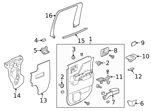 Interior Trim - Rear Door for 2016 Chevrolet Silverado 1500 #0