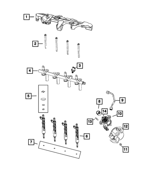 Fuel Rail and Injectors for 2023 Jeep Wrangler #0