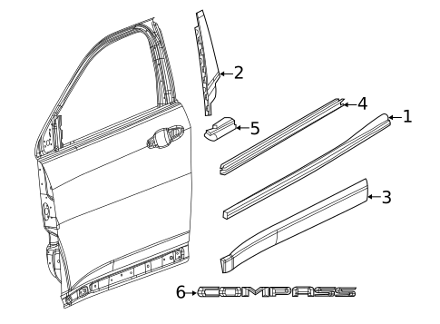 Exterior Trim - Front Door for 2021 Jeep Compass #0