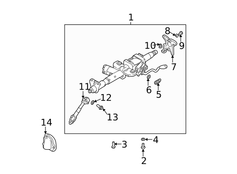 Steering Column Assembly for 2006 Hyundai Tiburon #0