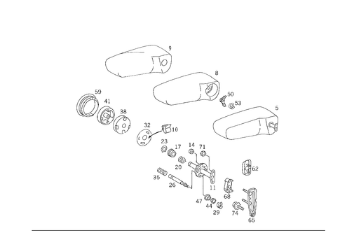 Folding Armrest for 1988 Mercedes-Benz 300CE #1