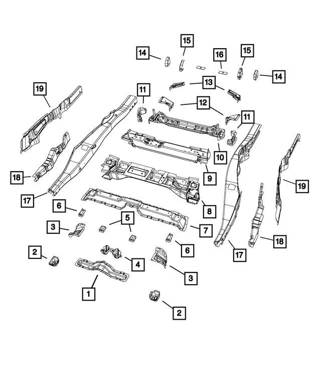 « 68038997AB – Body Sheet Metal Except Doors : Arbre De Transmission Support pour Mopar Image »