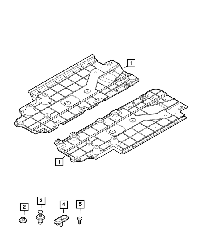 68424363AA - Frame, Bumper and Fascia: Floor Pan Shield, Left for Mopar Image