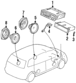 39100SX0A11 - Body: AM/FM Cassette for Honda: Odyssey Image