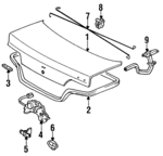 68610SP0000ZZ - : 1991-1995 Acura Legend - Hinge, R Trunk for Acura: Legend Image