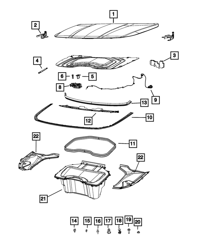 68581868AD - Body Sheet Metal Except Doors: Hood Seal for Mopar Image
