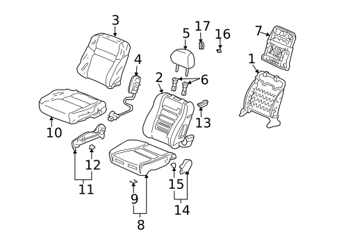 Front Seat Components for 2005 Honda Accord #4