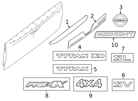Exterior Trim - Pick UP Box for 2024 Nissan TITAN #1