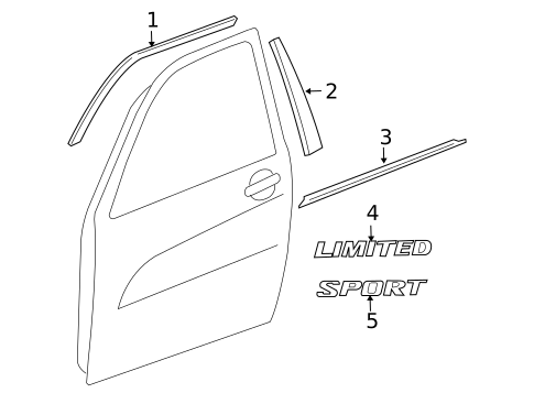 Exterior Trim - Front Door for 2007 Toyota RAV4 #0