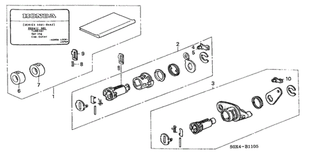 Key Cylinder Kit for 2000 Honda Odyssey #0