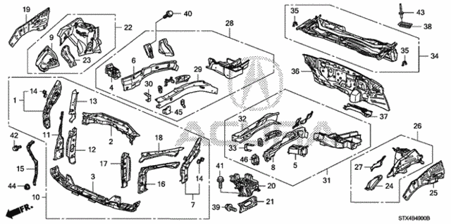 Front Bulkhead - Dashboard for 2008 Acura MDX #0