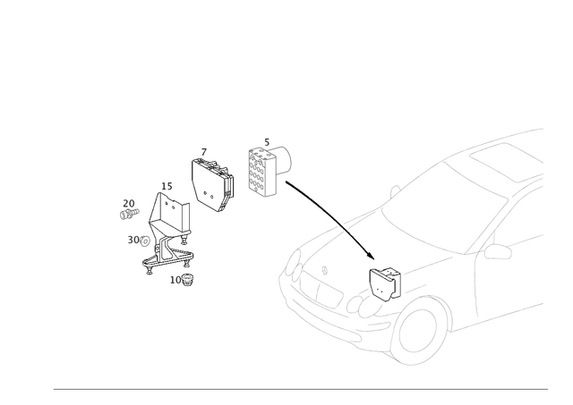 44316212 - Brakes: Hydraulic Unit for Mercedes-Benz: 180C, C230, C240, C280, C32 AMG, C320, C350, C55 AMG, CLK320, CLK350, CLK500, CLK55 AMG, CLK550, CLK63 AMG, SLK280, SLK300 Image image