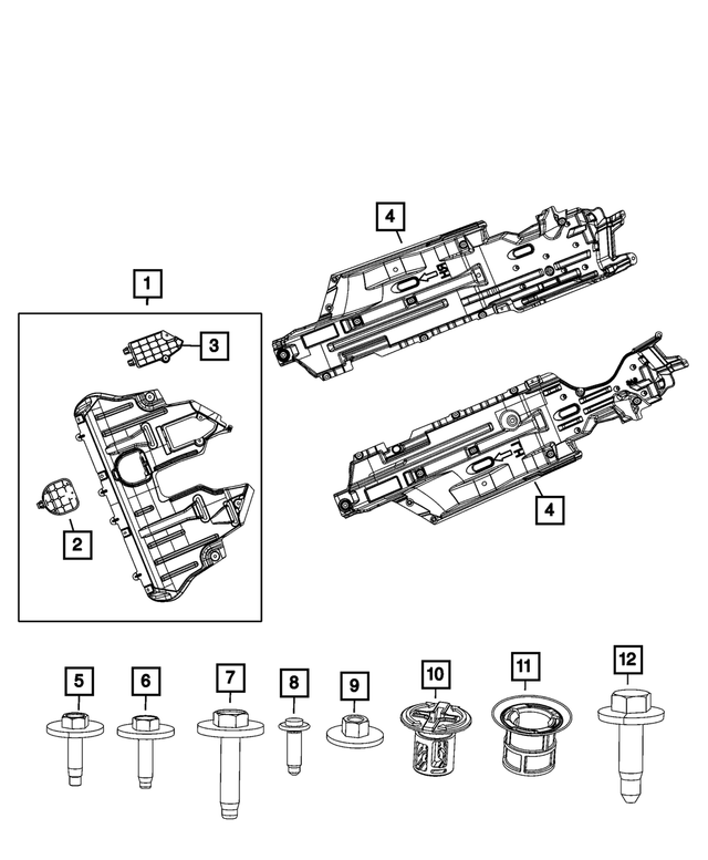 68288229AD - Frame, Bumper and Fascia: Front Belly Pan for Mopar Image