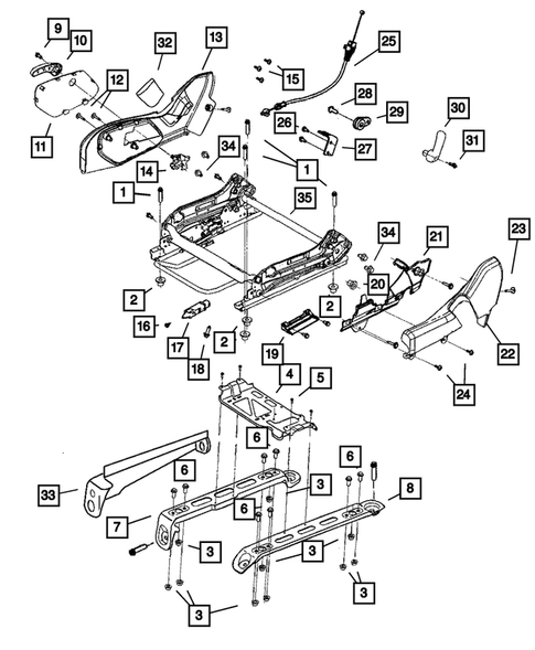Front Seats - Adjusters, Recliners, Shields and Risers for 2010 Jeep Grand Cherokee #2