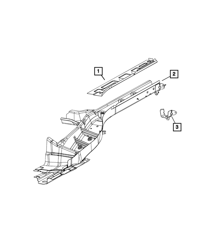 68246111AA - Frame, Bumper and Fascia: Frame Rail Bracket, Right for Mopar Image