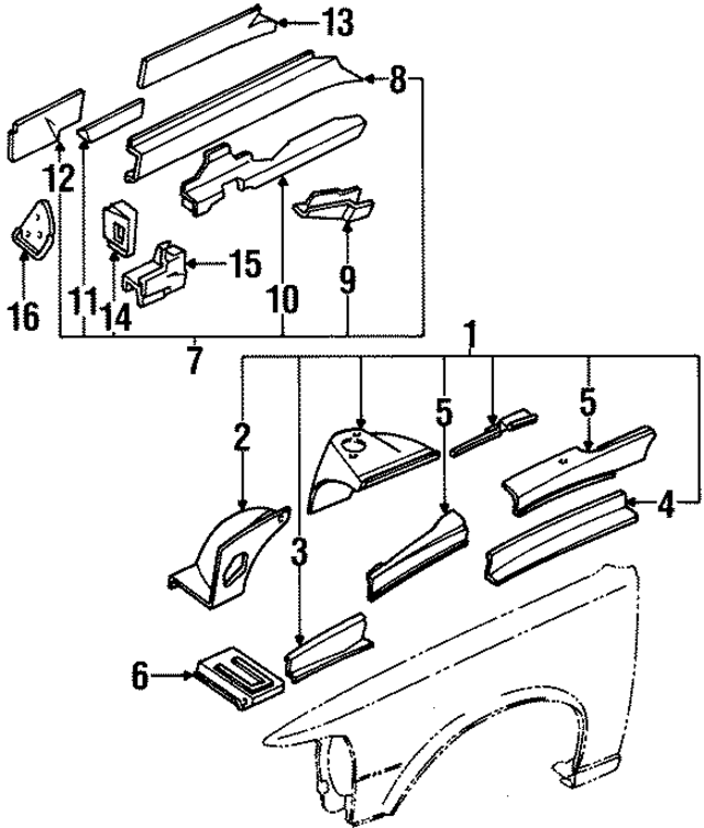 7511160U39 - Body: Side Rail for Infiniti Image