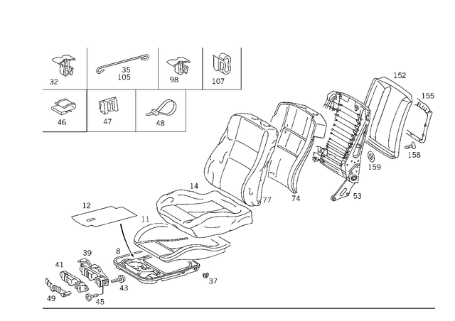 2029102546 - Front Seats: Outer Cover for Mercedes-Benz: C220, C230 Image image