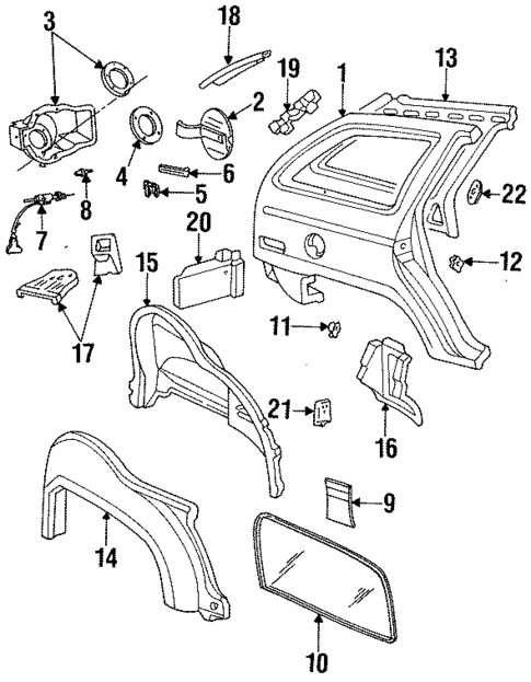 Quarter Panel & Components for 1992 Ford Taurus #0