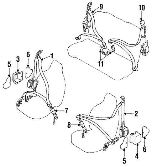Front Seat Belts for 1994 Ford Probe #0