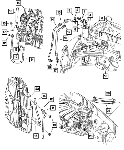 Air Conditioner and Heater Plumbing for 2005 Chrysler PT Cruiser #2