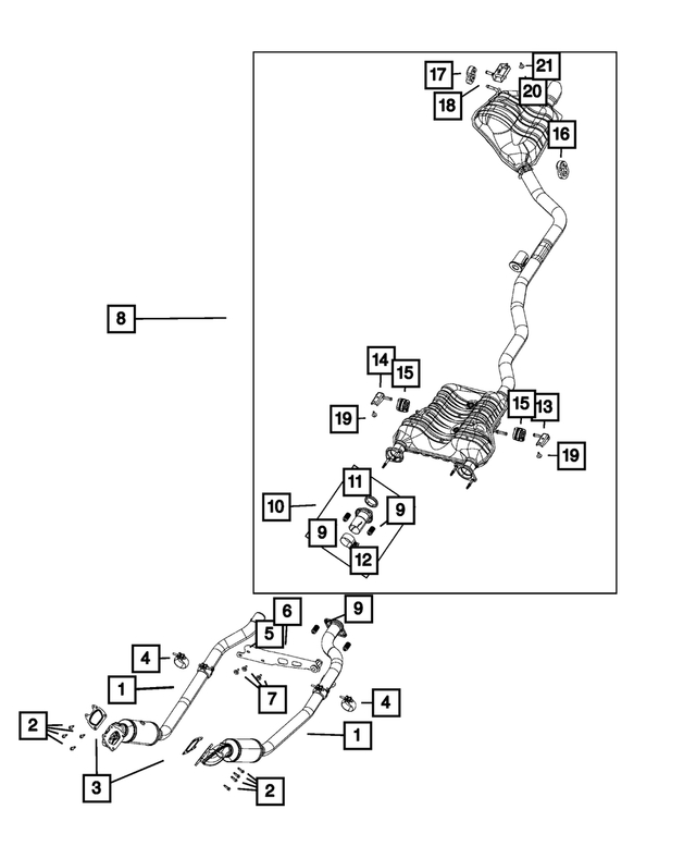 68410802AB - Exhaust: Exhaust Pipe And Converter, Right for Jeep: Grand Cherokee, Grand Cherokee WK Image